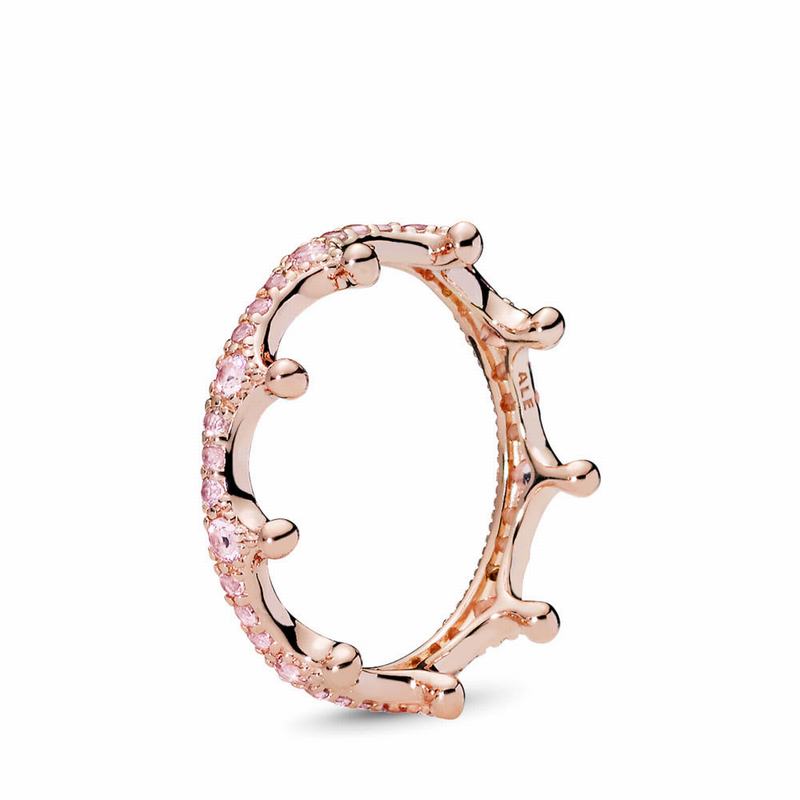 Pandora Pink Sparkling Crown Stackable Ring Egypt YC8296157